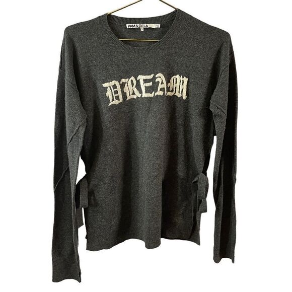 Pam & Gela Grey Wool Cashmere Blend "Dream" Sweater Size MED - Picture 3 of 13